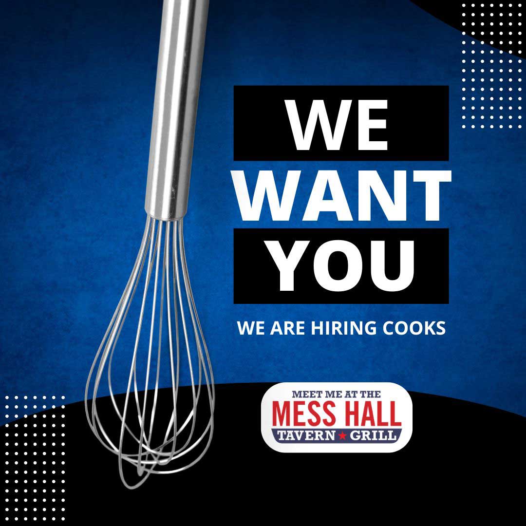 VFW 1215 is now hiring cooks.